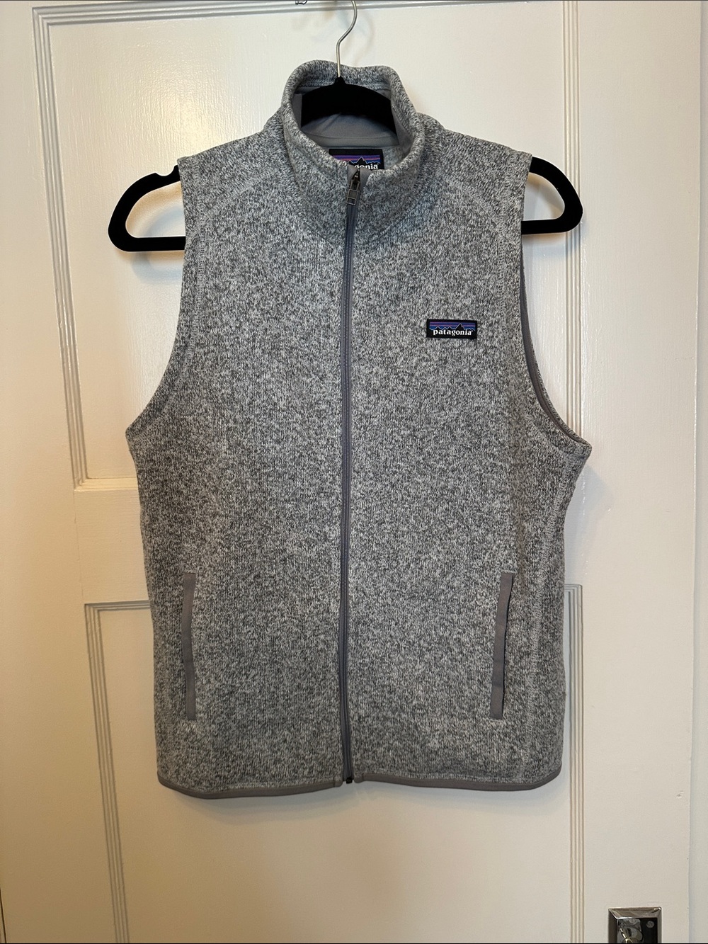 Patagonia Heather Grey Full-Zip Fleece Vest